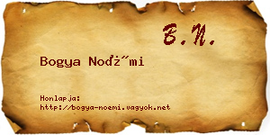 Bogya Noémi névjegykártya